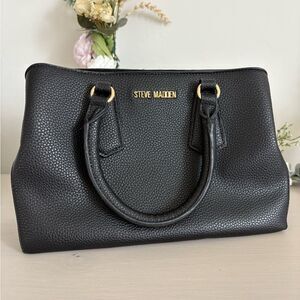 Black Steve Madden BMickey 2 Crossbody satchel handbag faux vegan leather